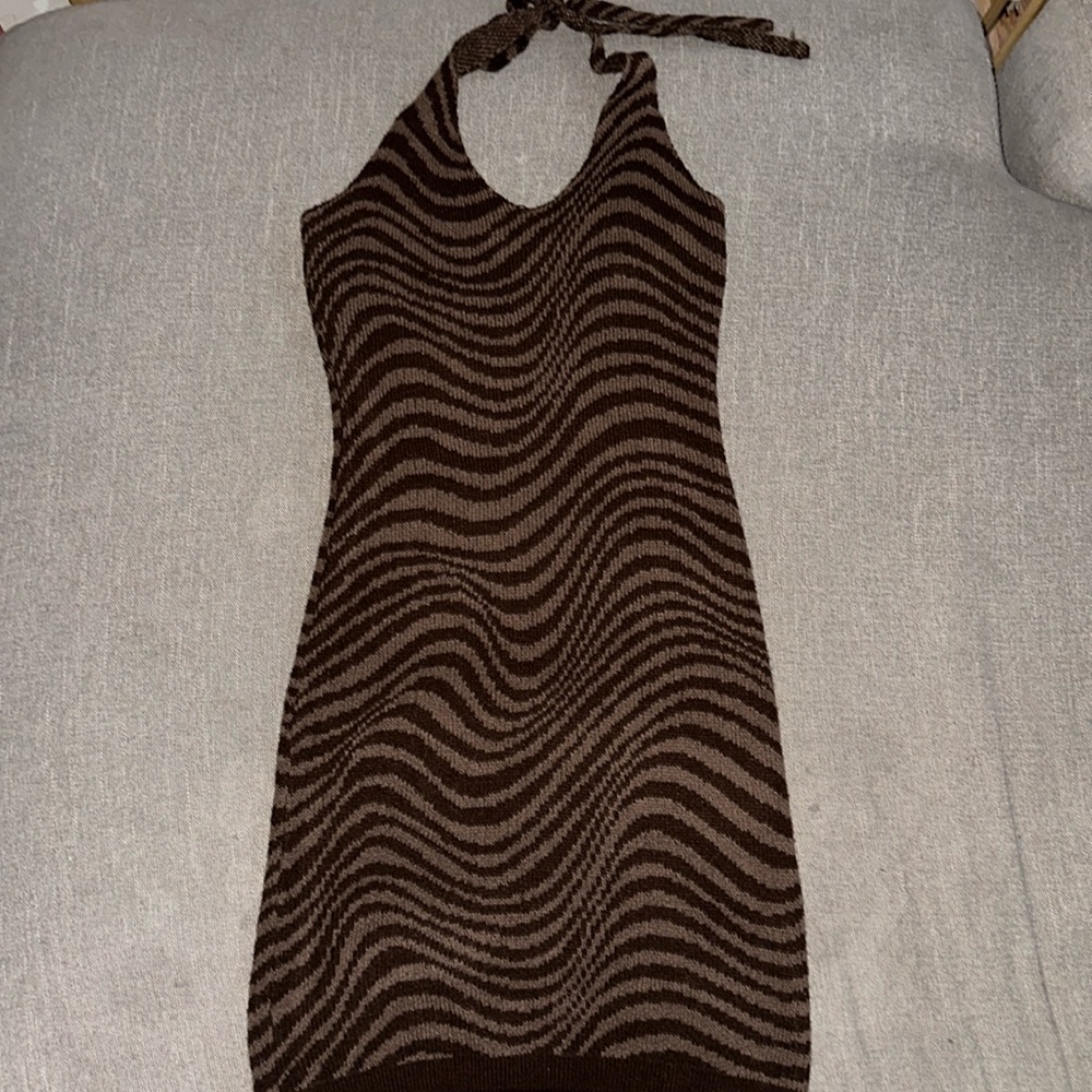 H&M women’s knit halter mini dress size s